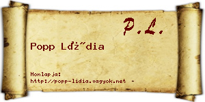 Popp Lídia névjegykártya